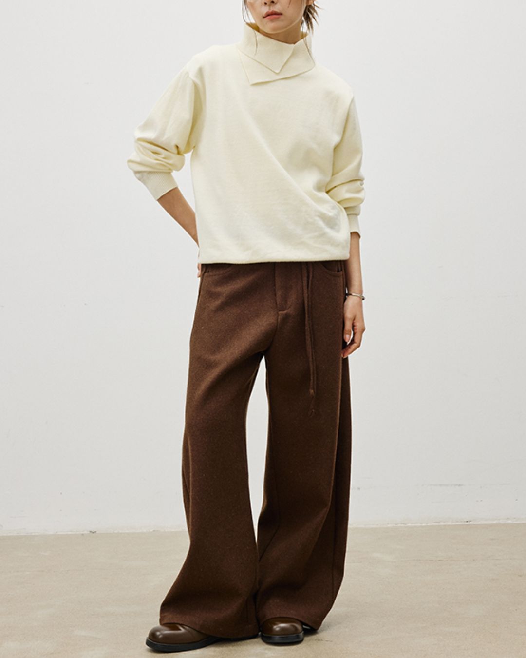 Double-layered Turtleneck Sweater　KN065