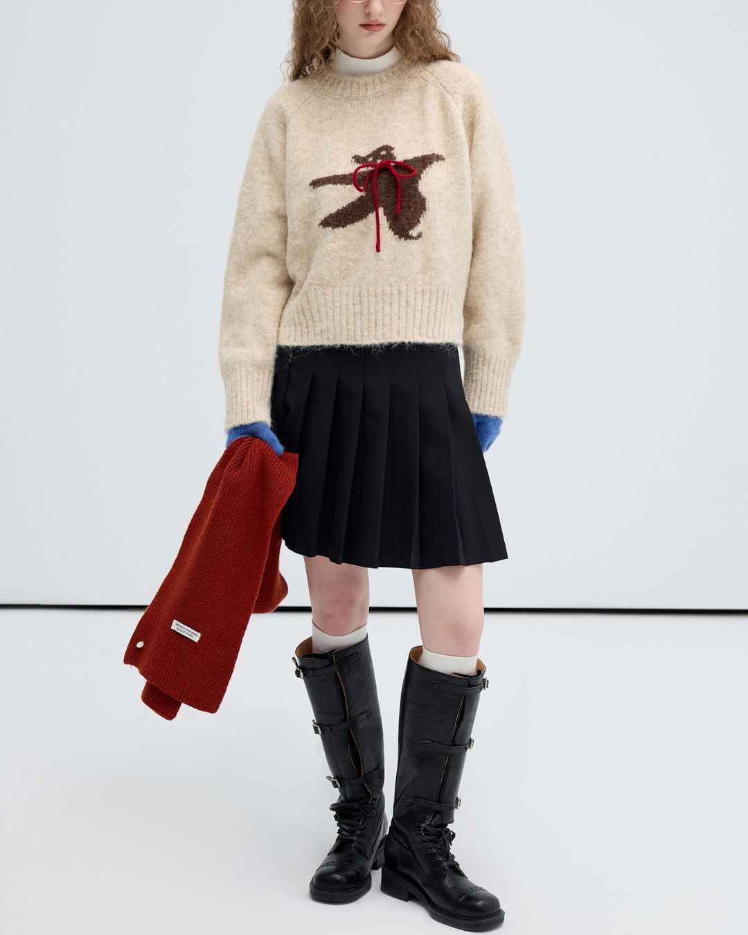 Bow Tie Bear Wool Sweater　KN040