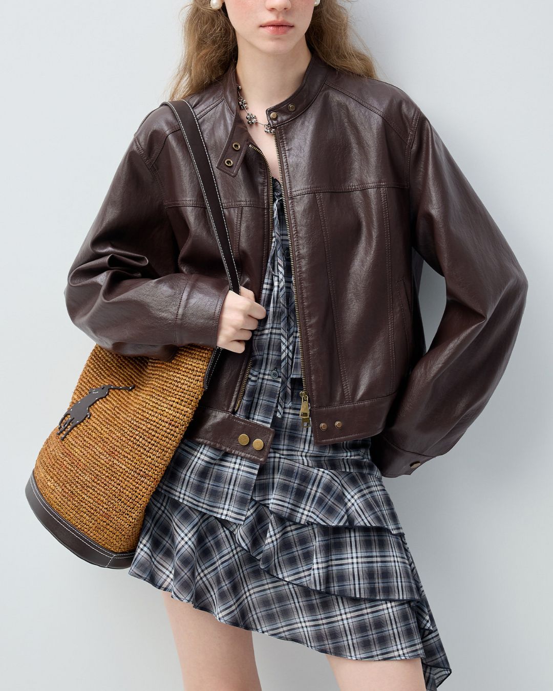 Vintage Short Leather Jacket　JK083