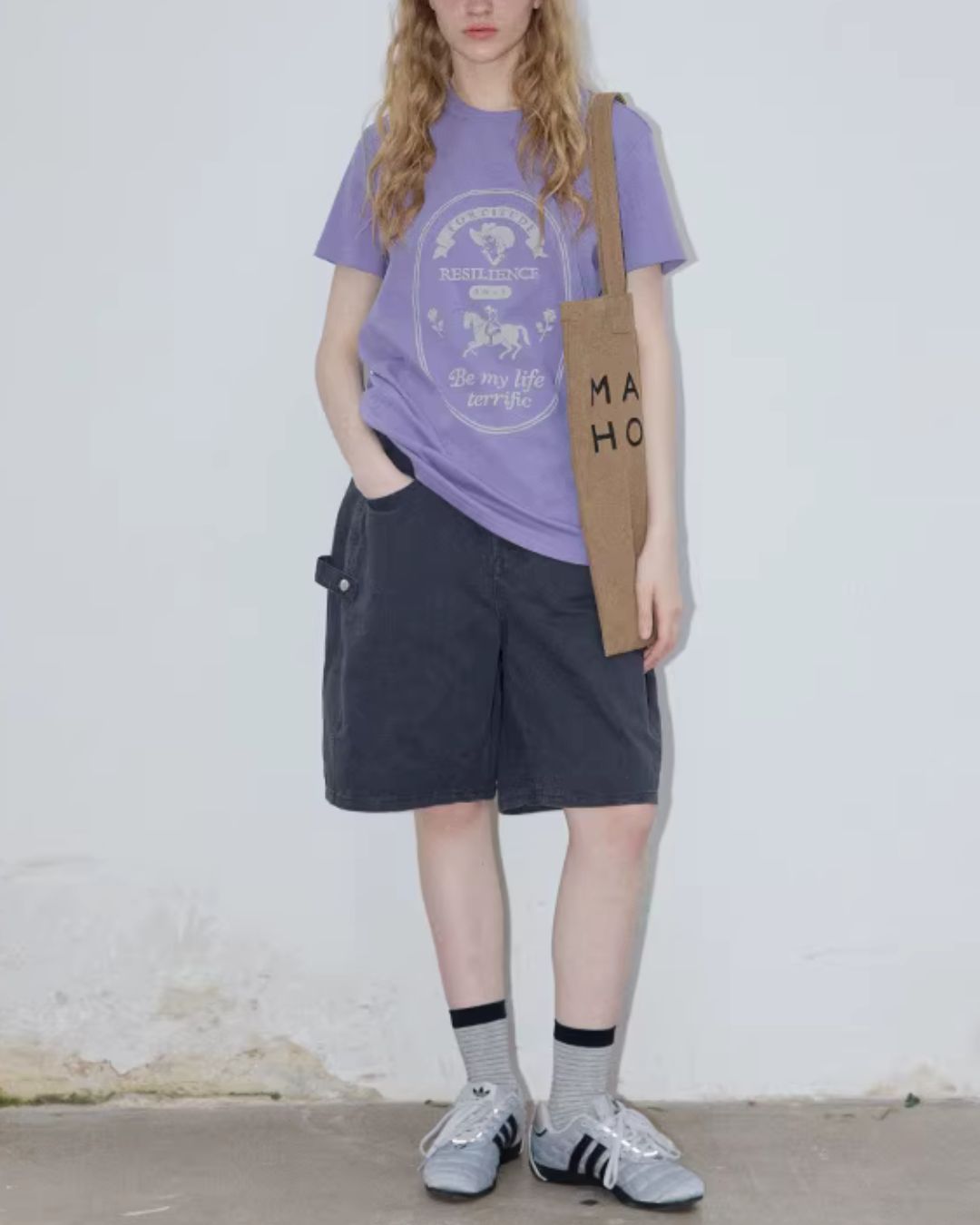 Retro Print French T-shirt　ST008