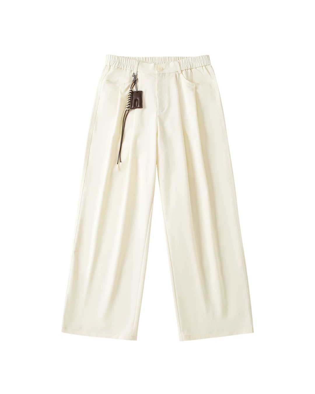 Rope ＆ Leather Tag Tuck Wide Pants　PT033