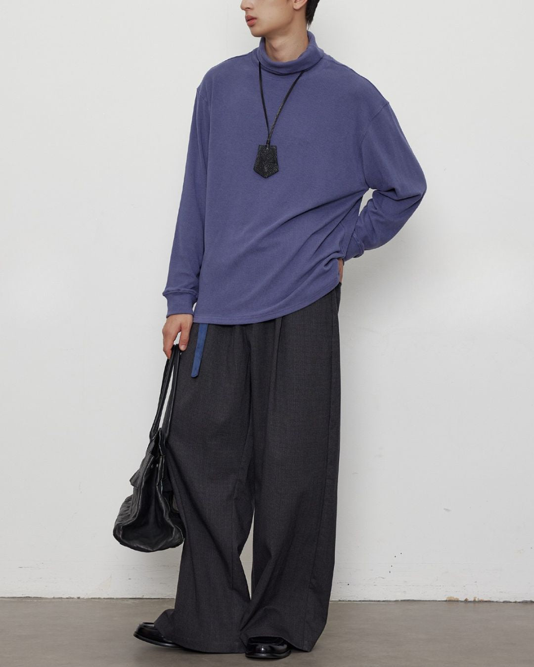 Houndstooth Draped Wide Pants　PT020