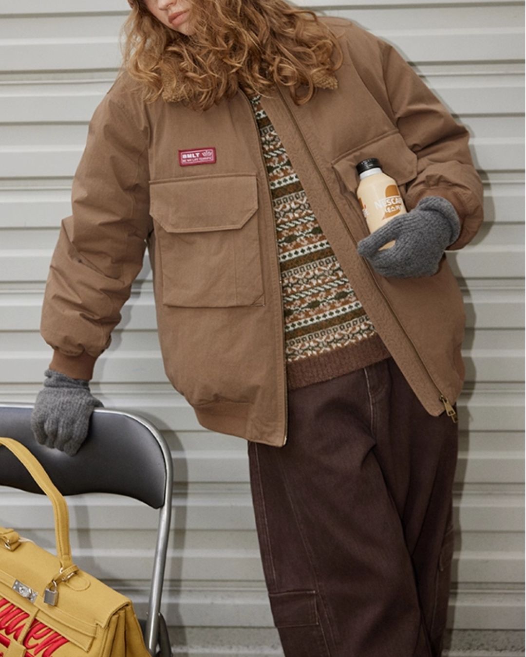 Boa Collar Padded Work Jacket　JK041