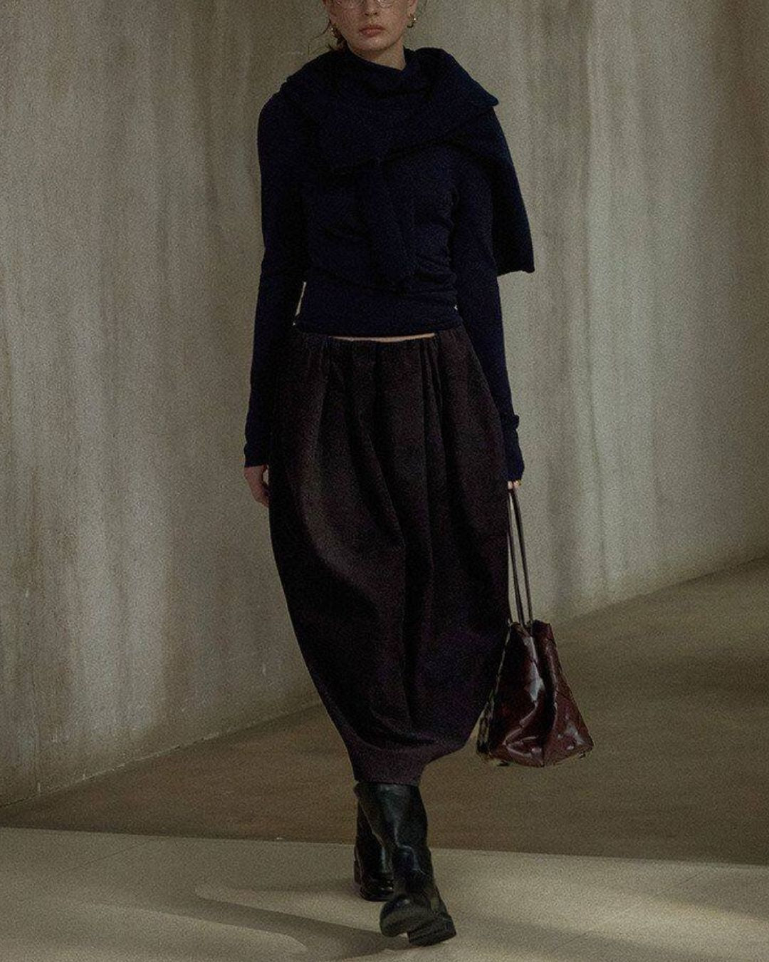 Brushed Tulip Midi Skirt　SK019