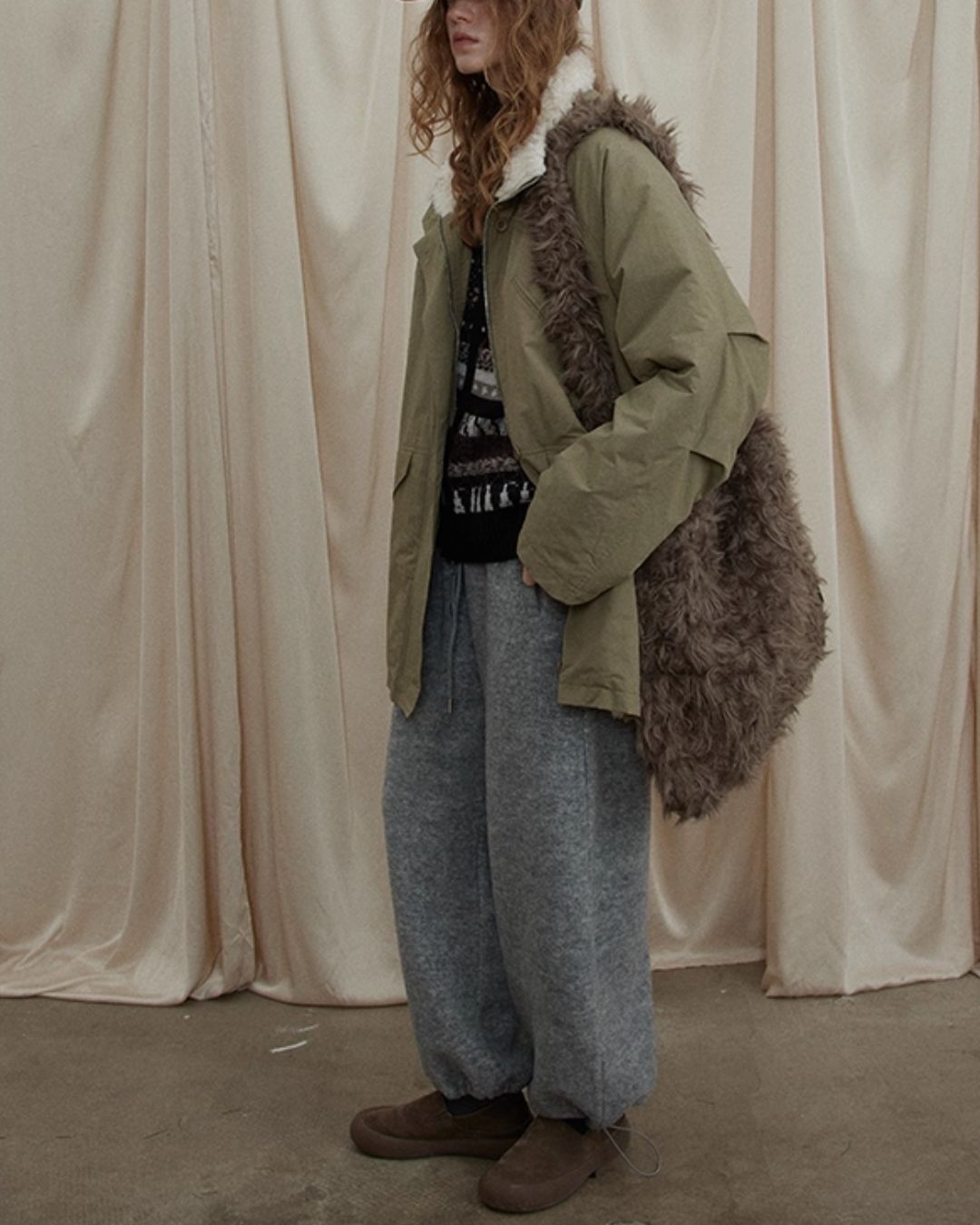 Fur-lined Military Coat　CT014
