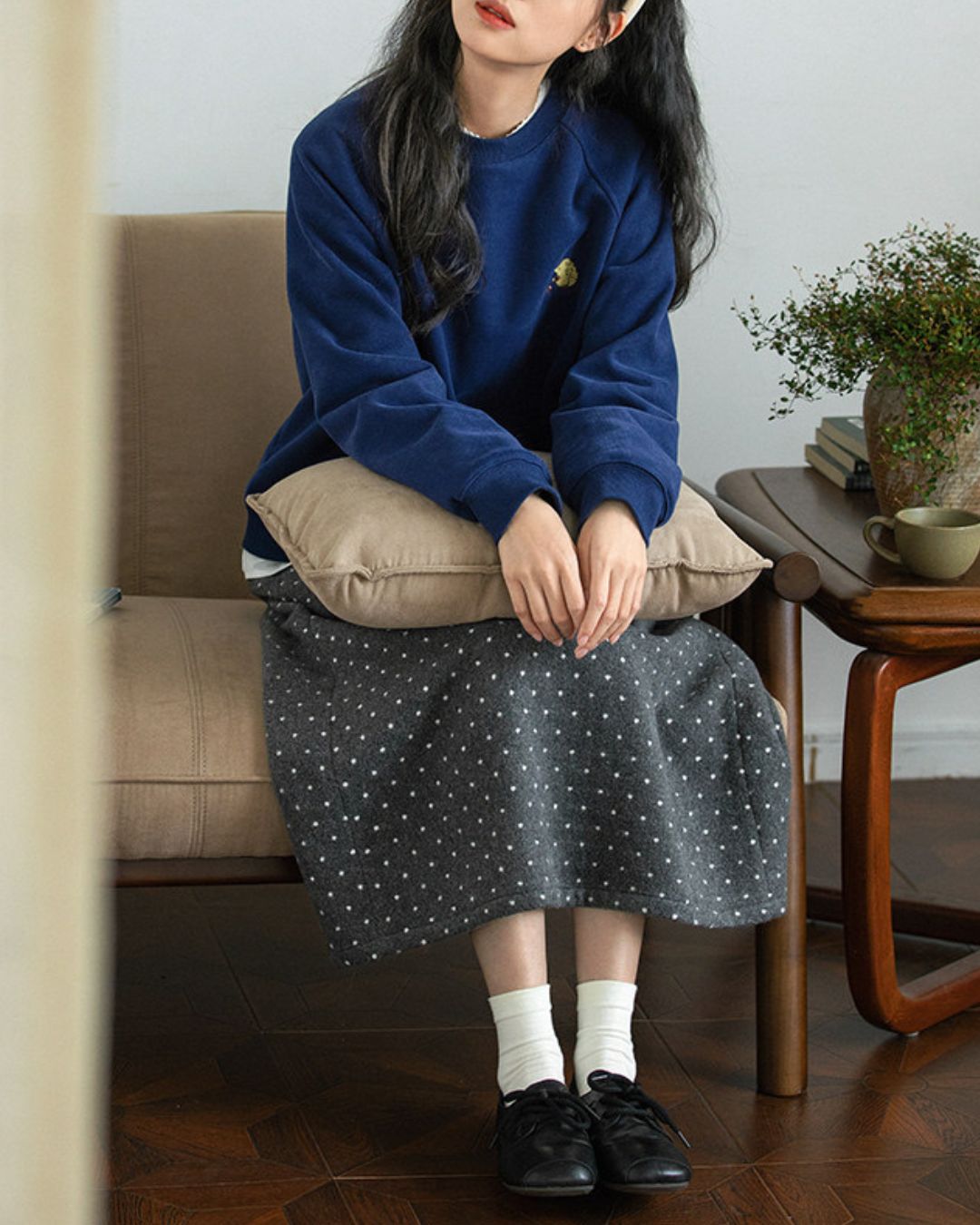 Hedgehog One-point Embroidered Sweat　SW012