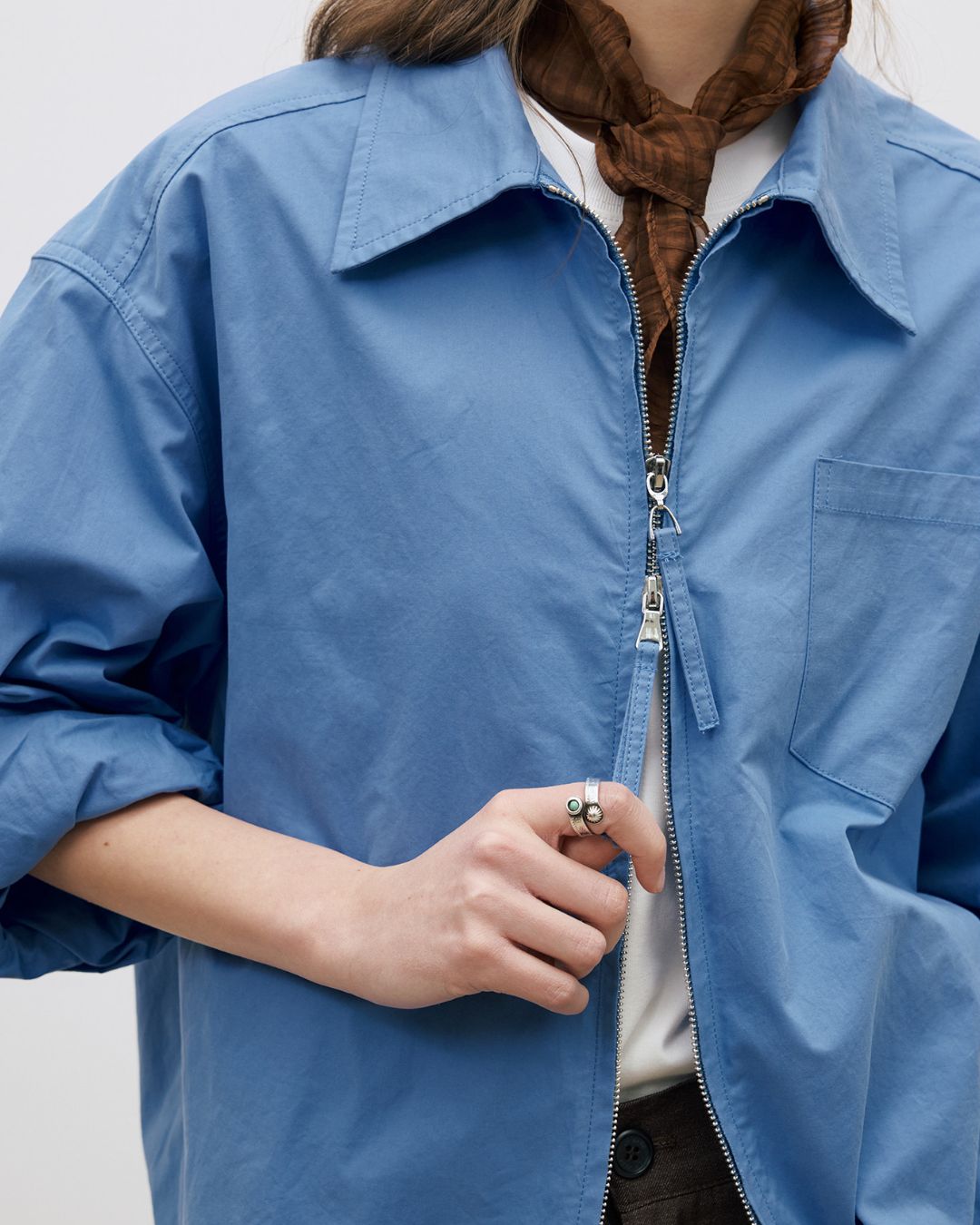 Double Zip Light Shirt Jacket　JK089