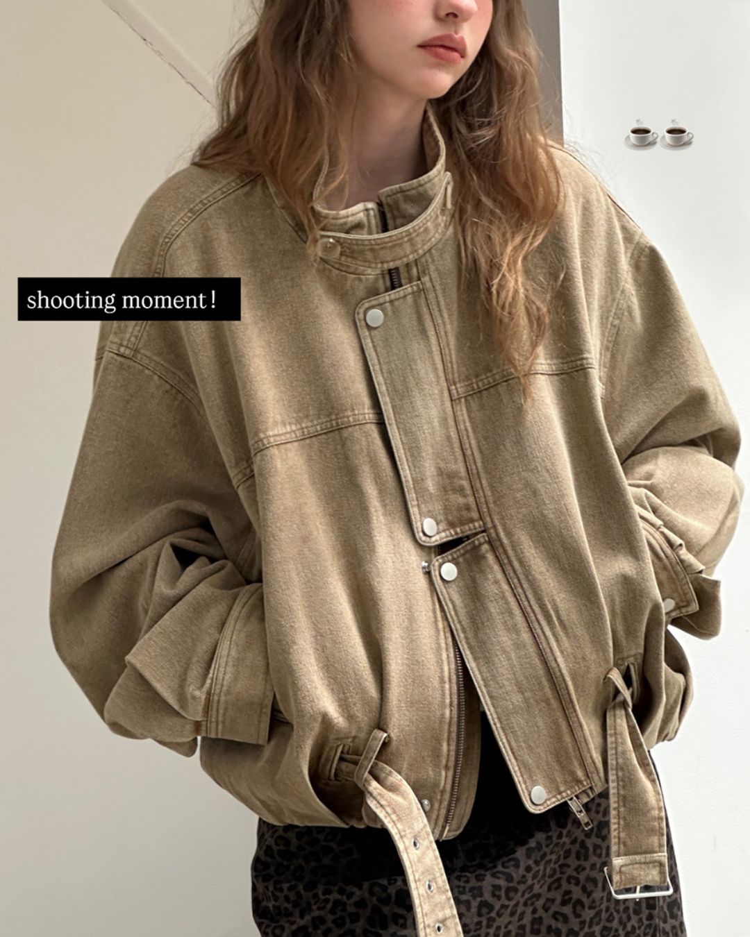 Belted Denim Cropped Jacket　JK026