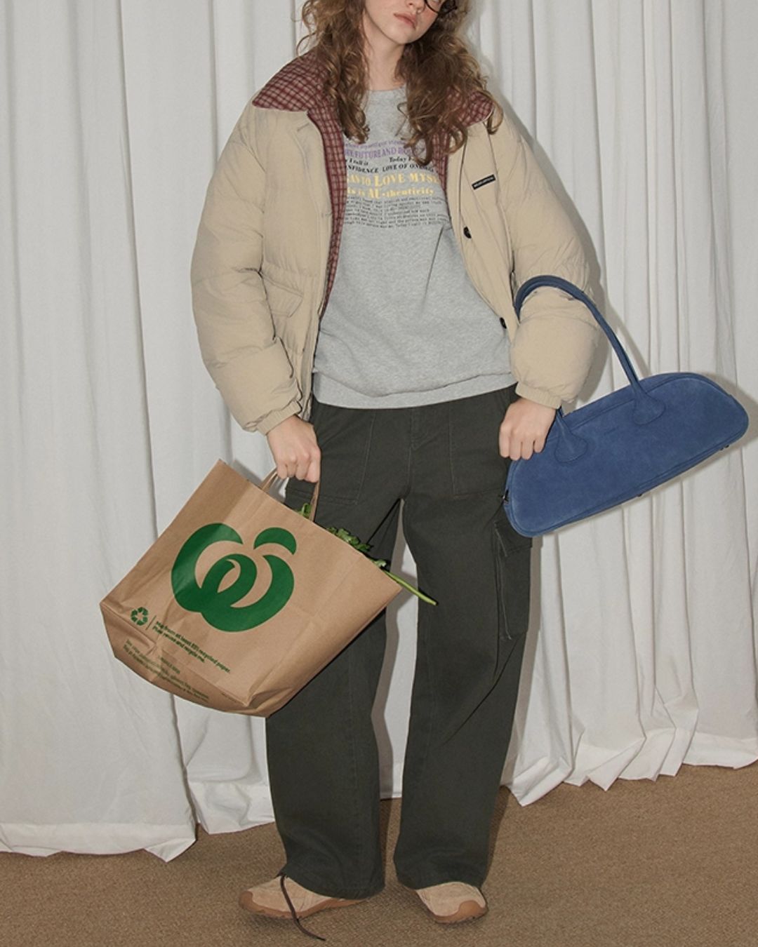 Check Reversible Down Jacket　JK047