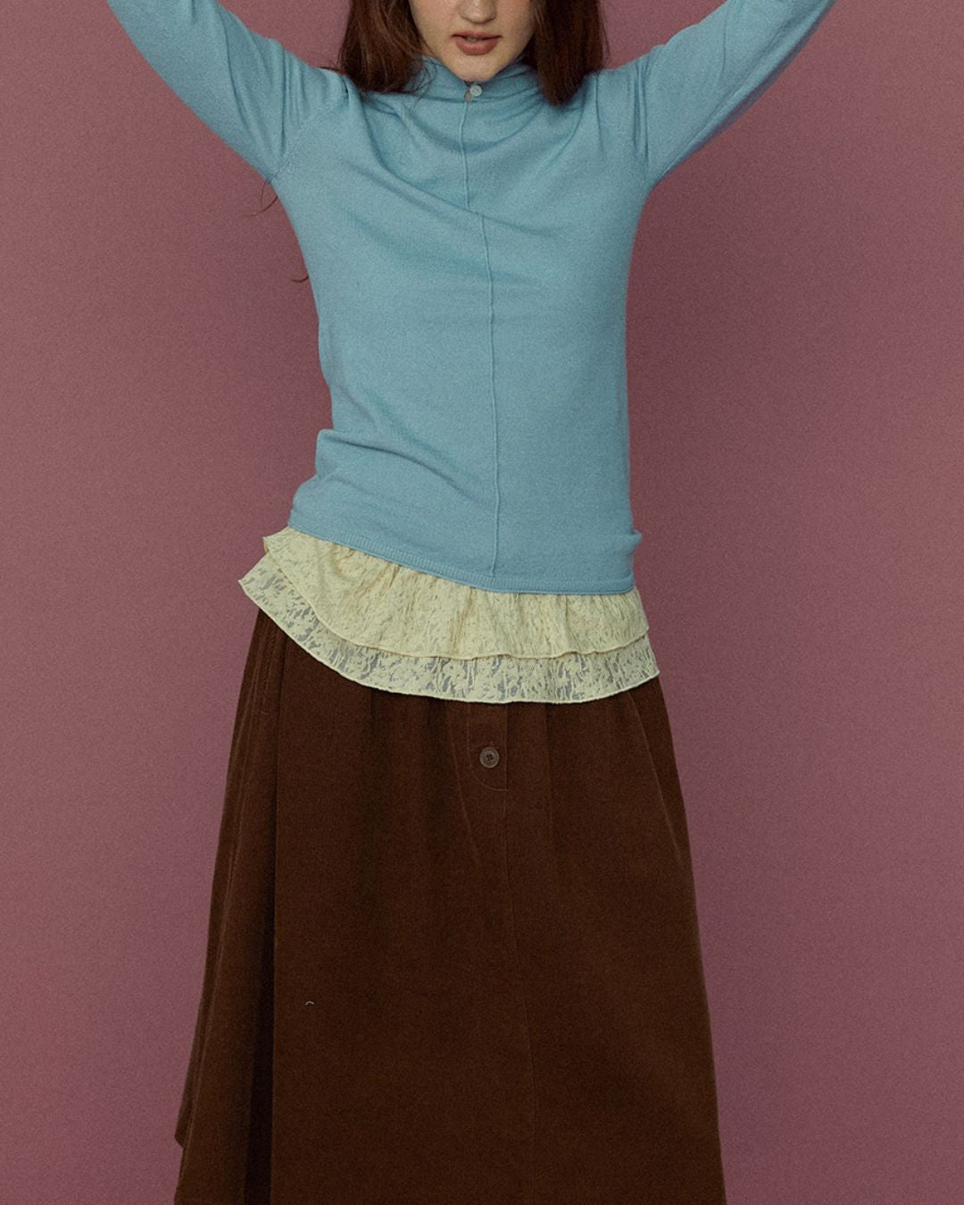 Wool Slim Fit High Neck Knit　KN094