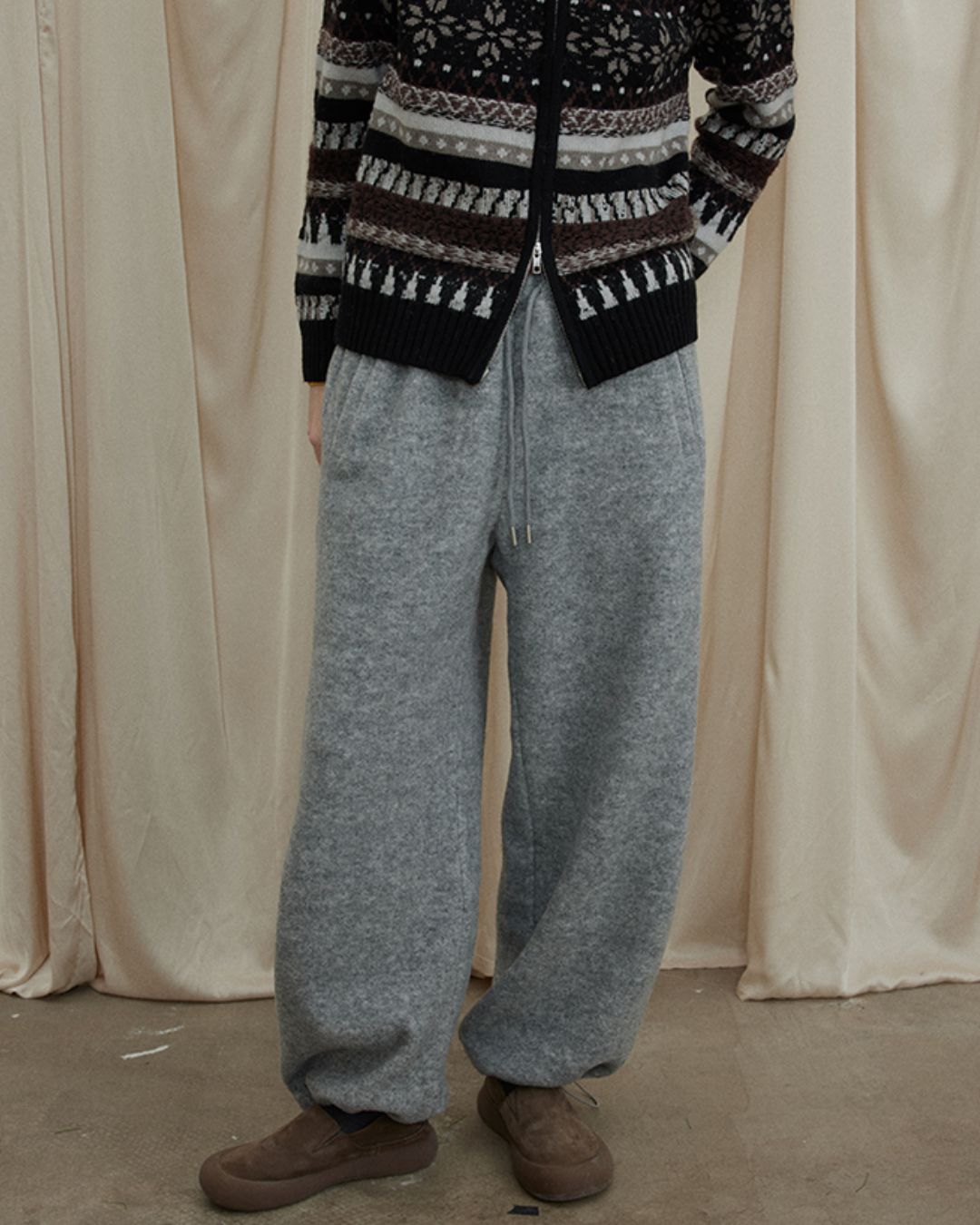 Drawstring Wool Casual Pants　PT023