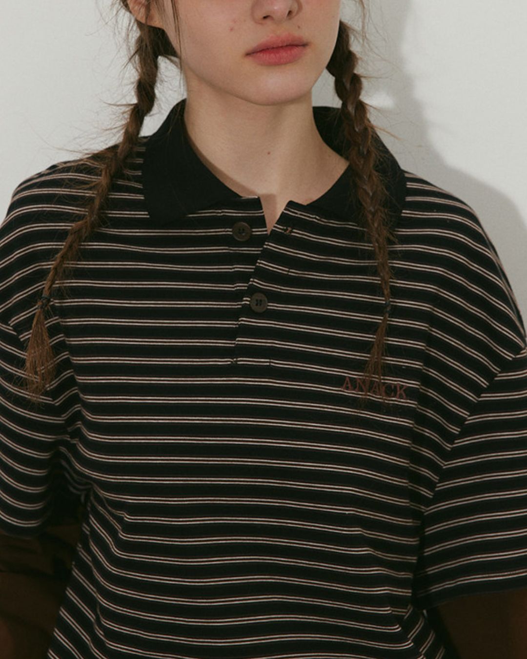 Fake Layered Border Polo Shirt　PS002