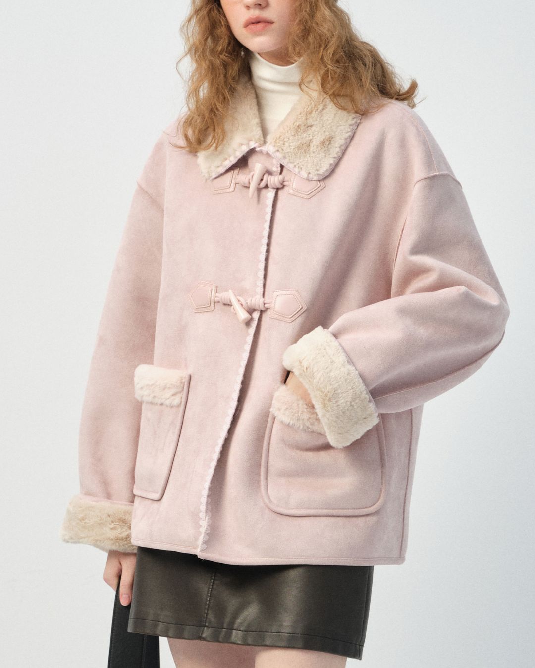 Collared Duffle Mouton Coat　CT010