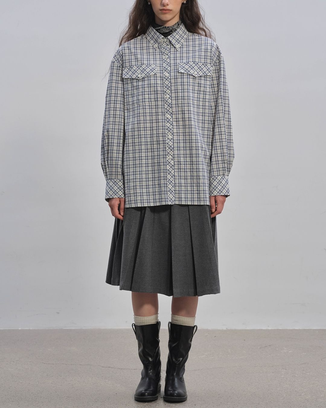 Retro Check Loose Shirt　LS024