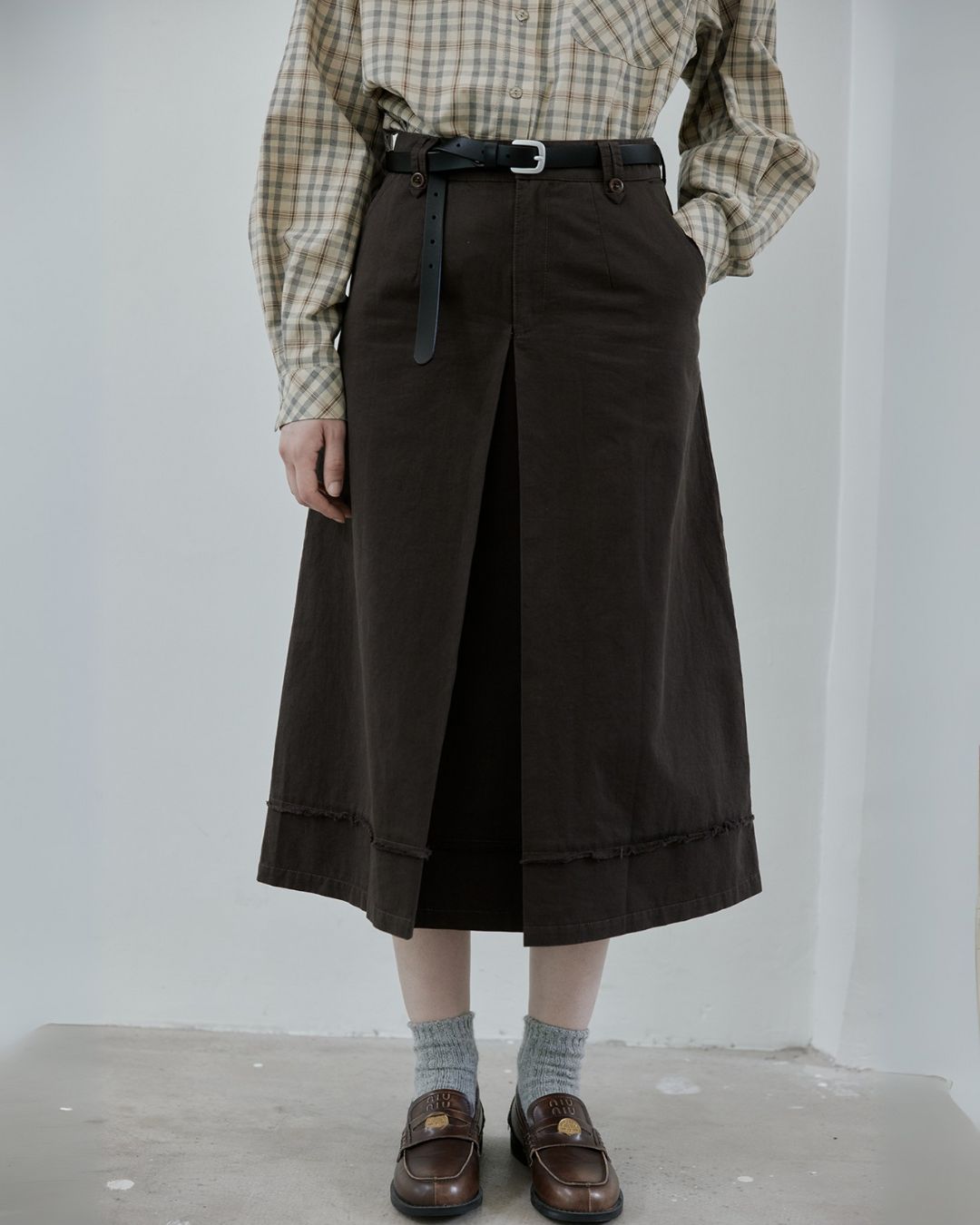 Front Tuck Midi Skirt　SK003