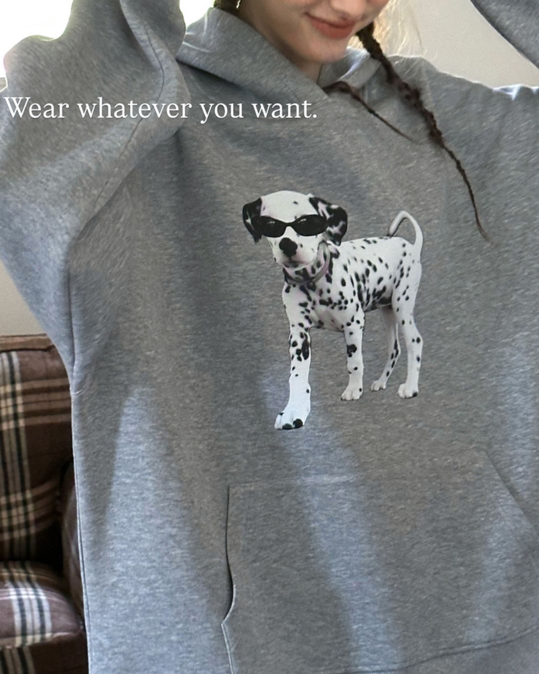 Dalmatian Print Oversized Hoodie　HD002