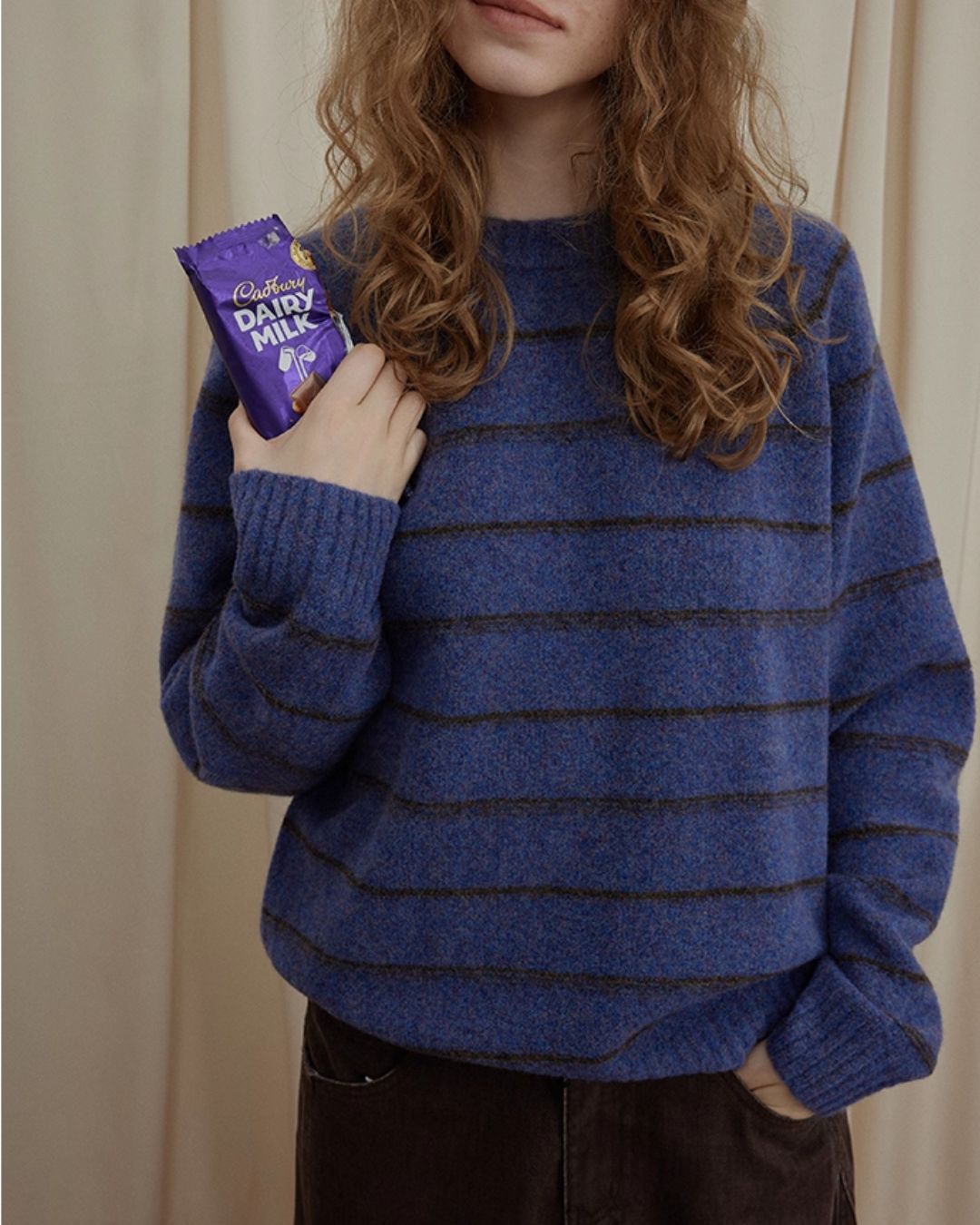 Border Relaxed Sweater　KN042