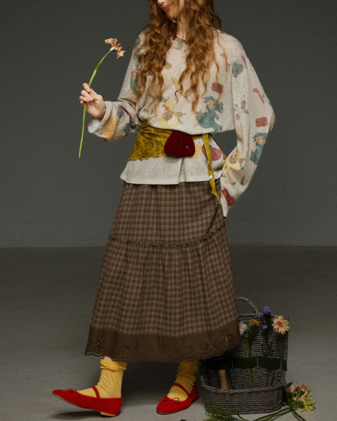 Oversized Retro Print T-shirt　LT014