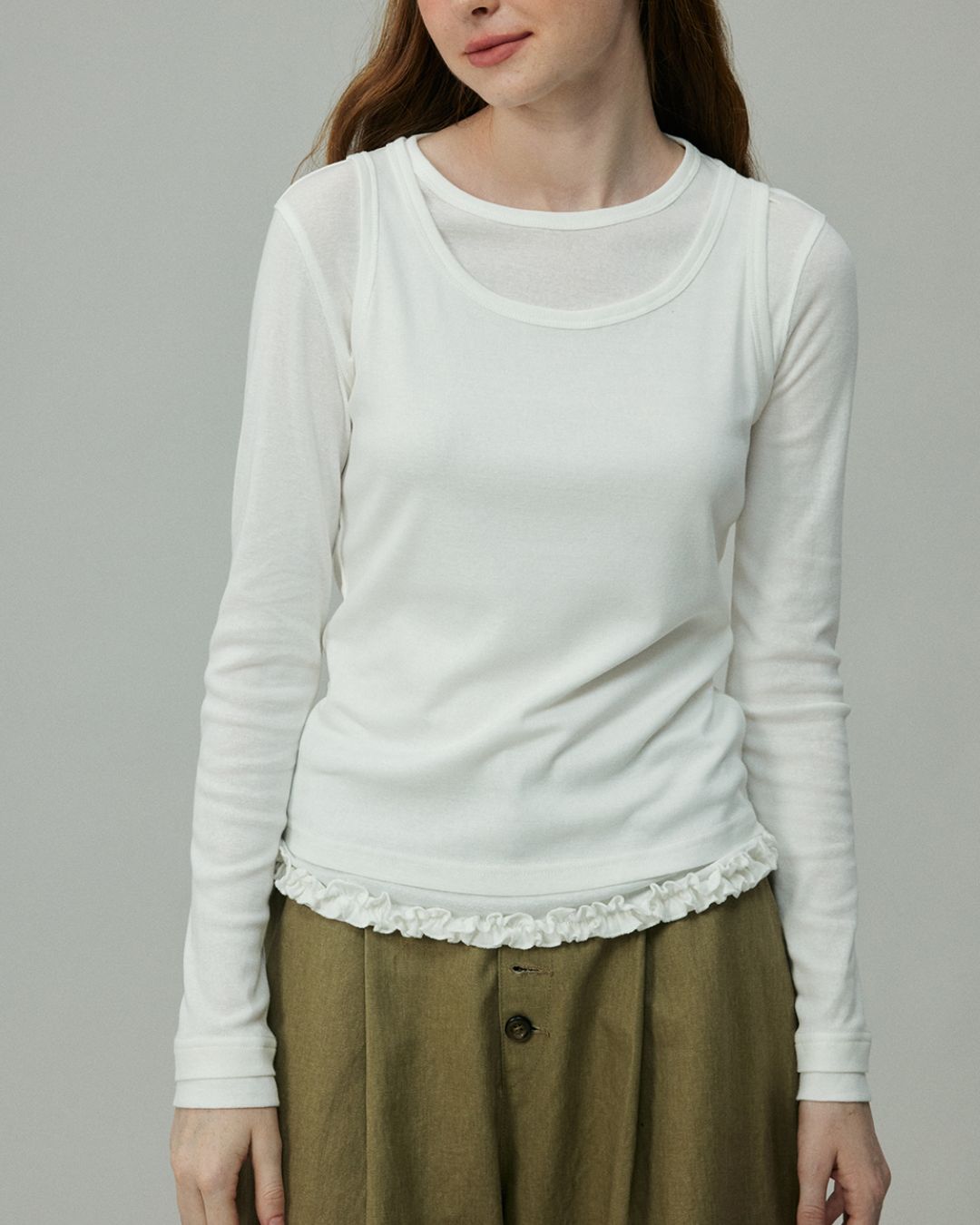 Layered Long Sleeve T-shirt　LT001