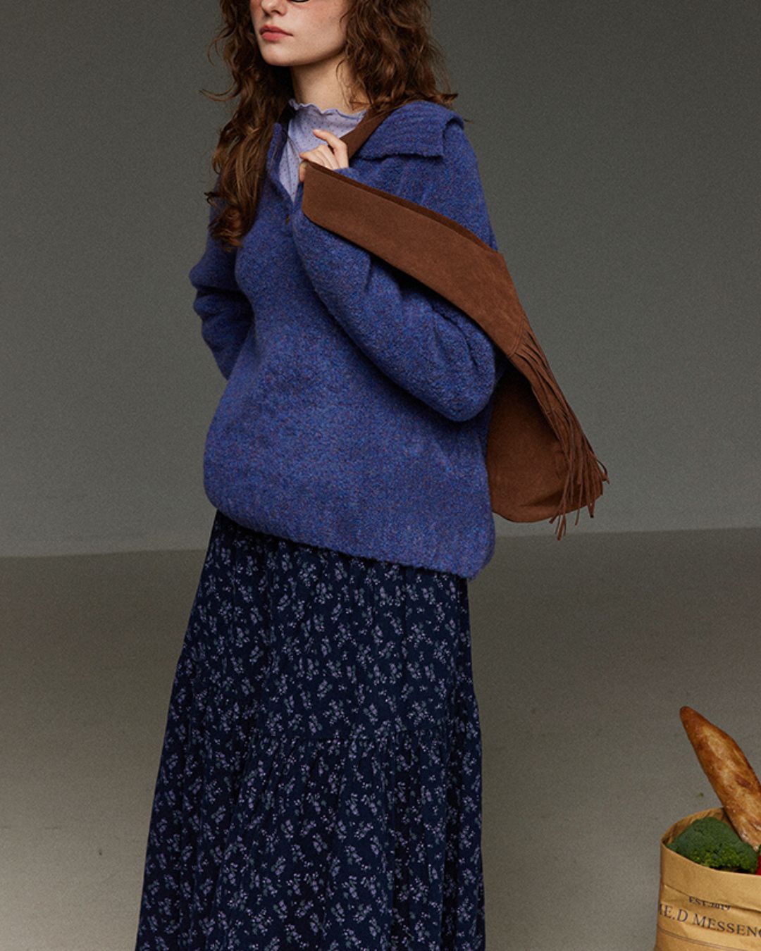 Half-button Collar Knit Pullover　KN055