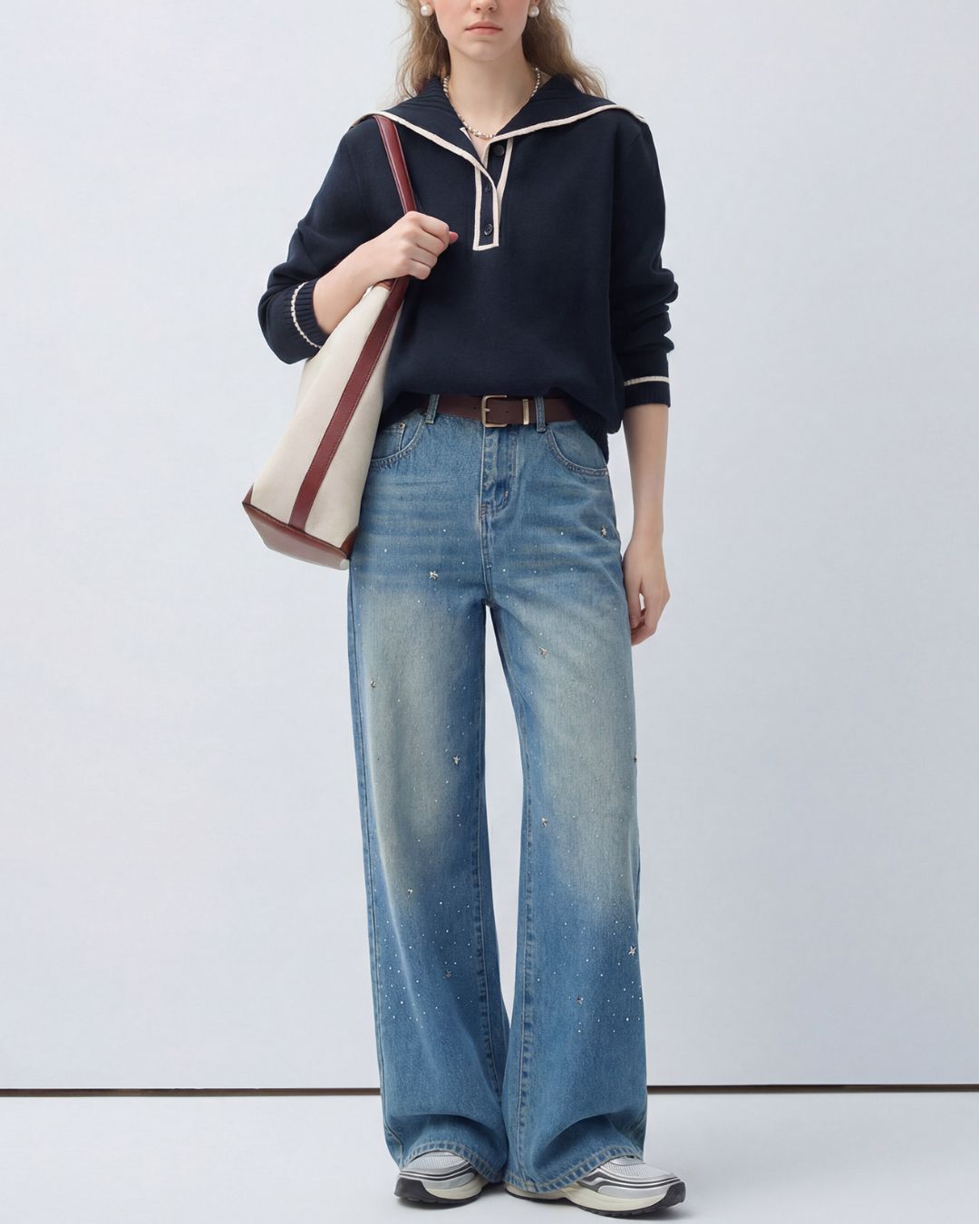 Contrast Color Boucle Knit　KN101