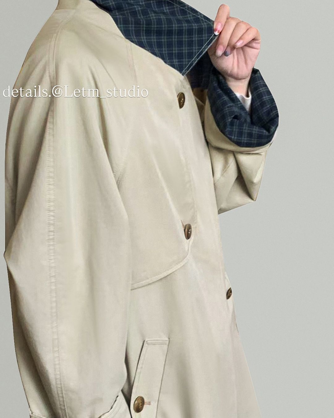 Back Pleated Trench Coat　CT001