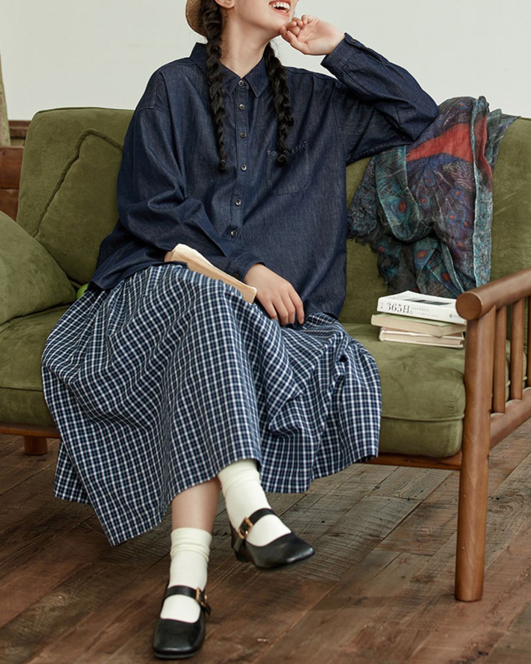 Casual Navy Denim Shirt　LS041