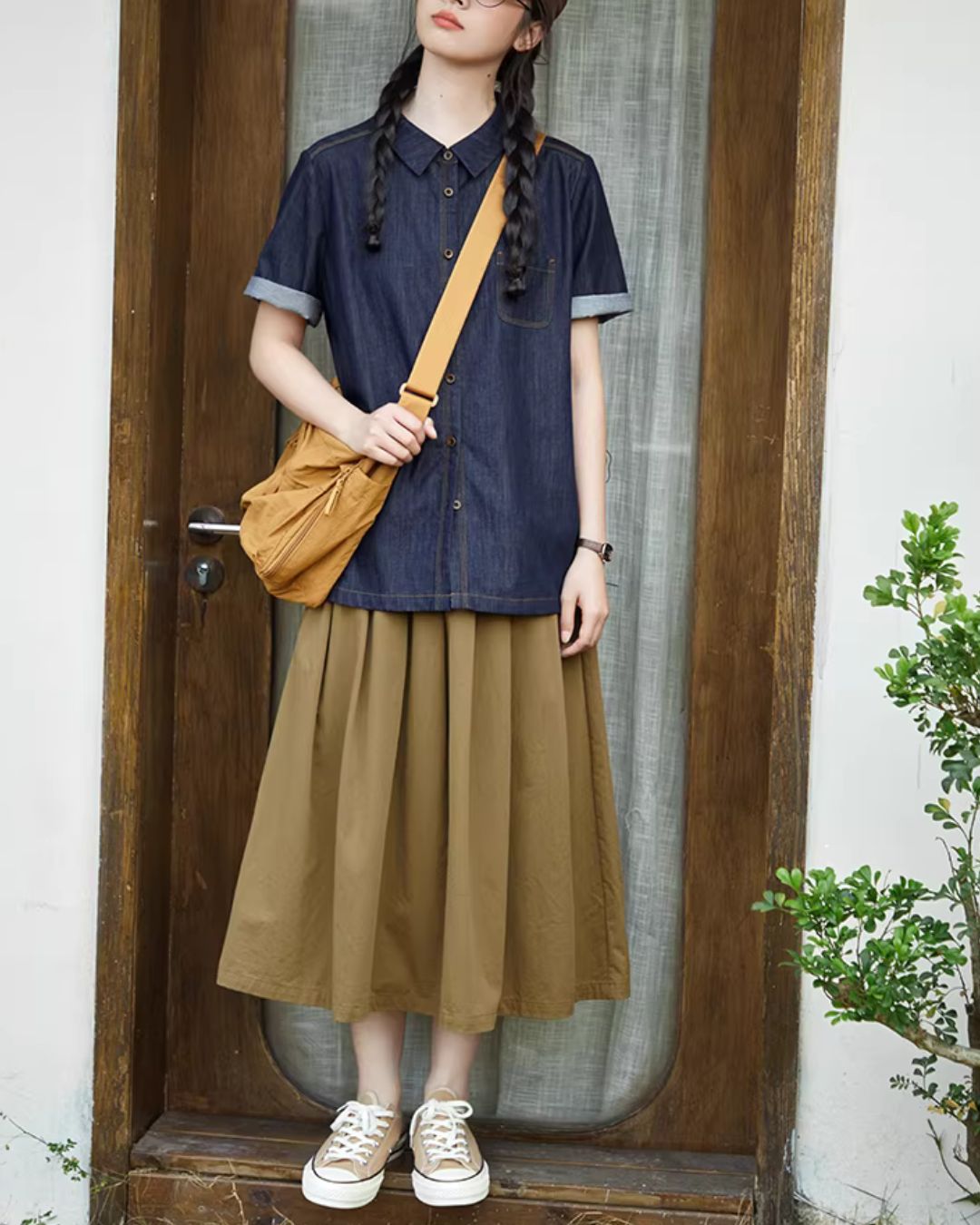 Light Denim Short-sleeved Shirt　SS003
