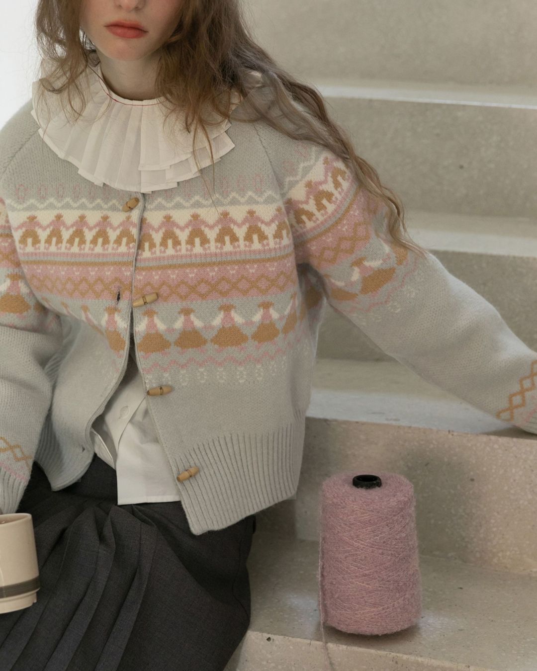 Fair Isle Retro Knit Cardigan　KN039