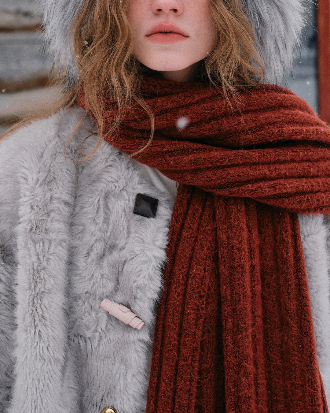 Faux Fur Colorful Button Jacket　JK076