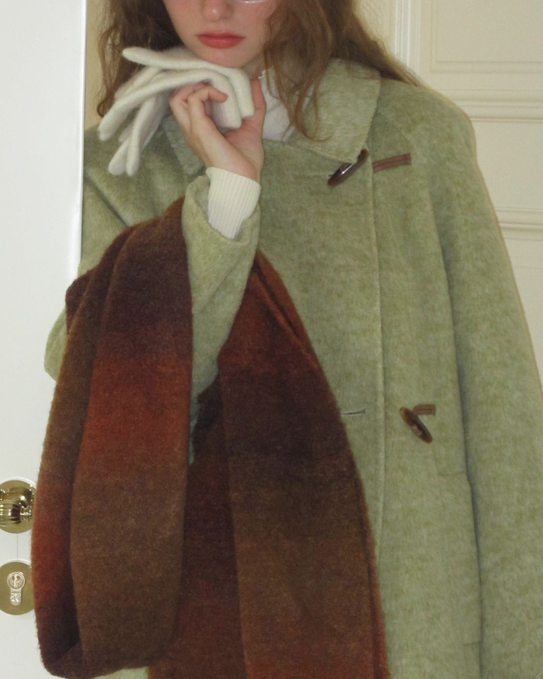 Retro Wool Collared Long Coat　CT008