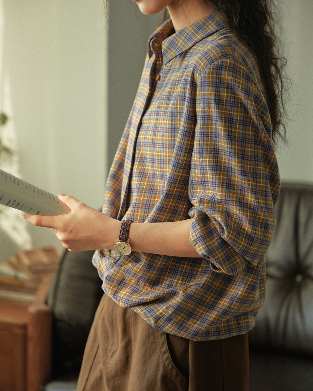 Check Retro Shirt　LS059