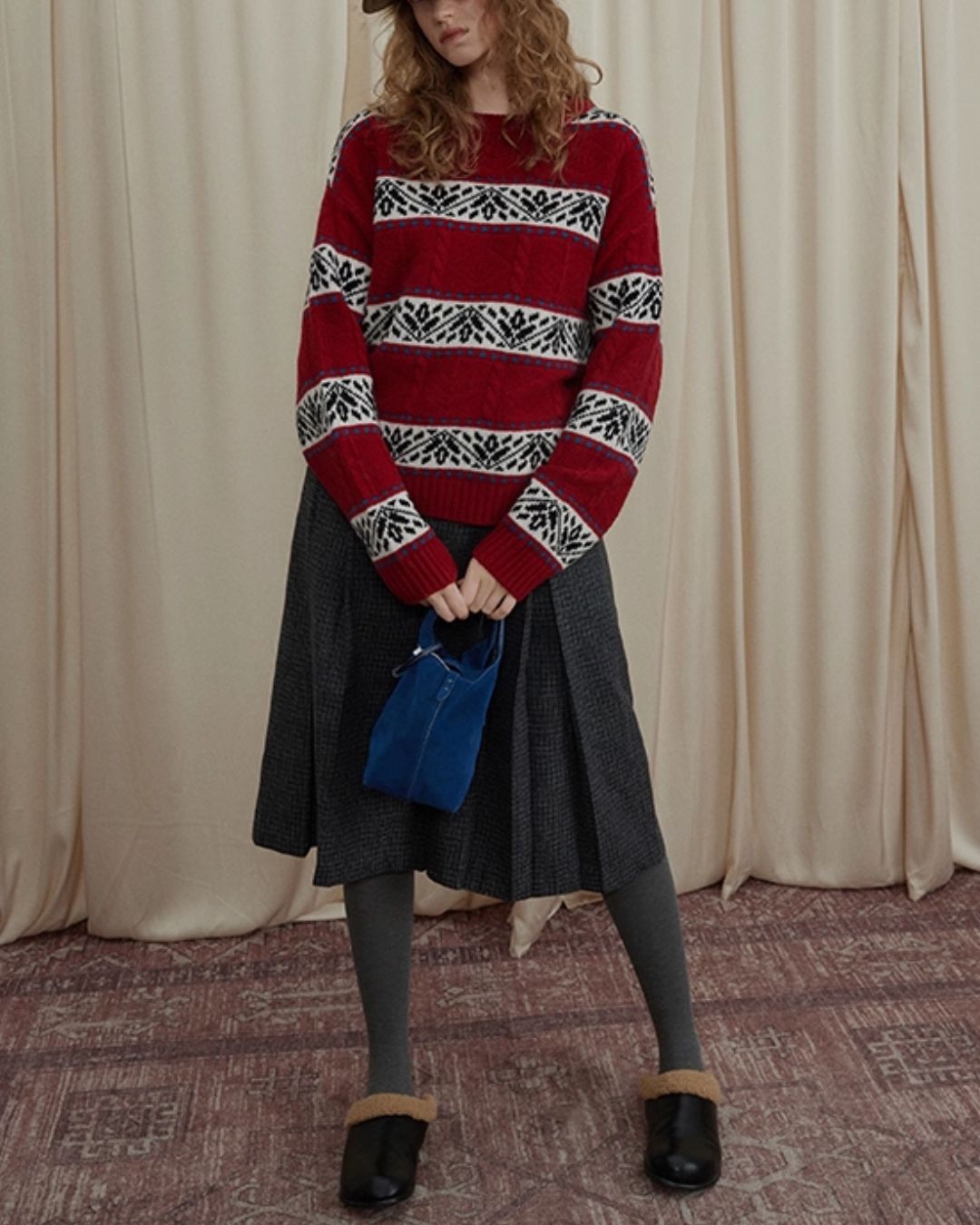 Retro Jacquard Sweater　KN047