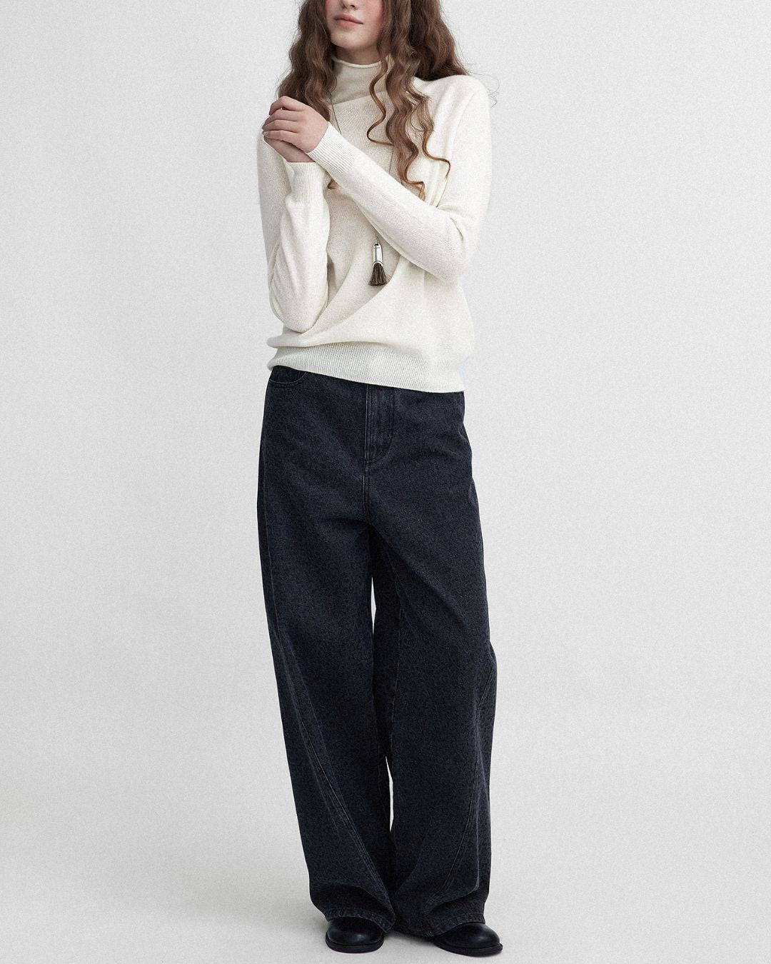 Cashmere Blend High Neck Knit　KN026