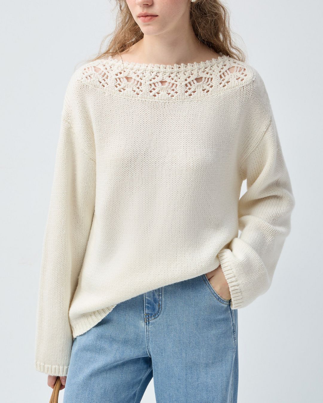 Crochet Lace Cutout Knit　KN102