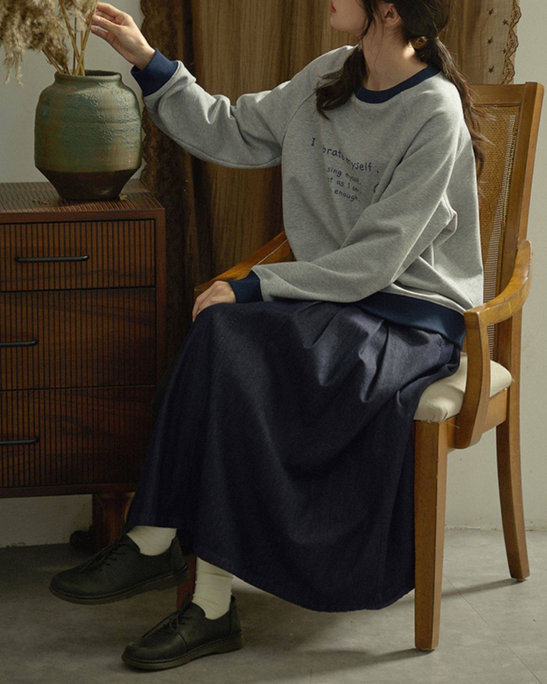 Colorblock Letter Print Sweat　SW011