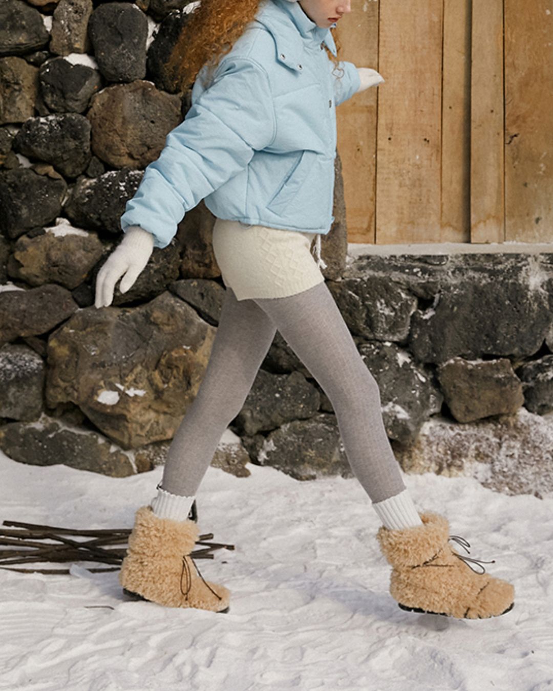 Cropped Padded Hooded Jacket　JK069