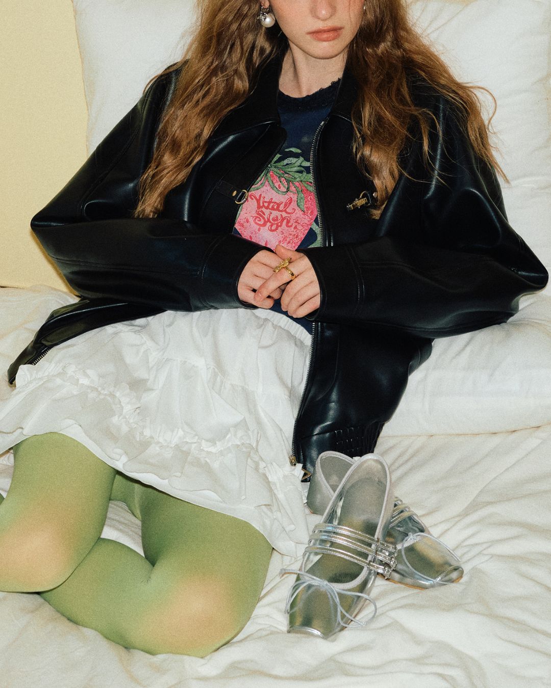 Metal Buckle Leather Jacket　JK038