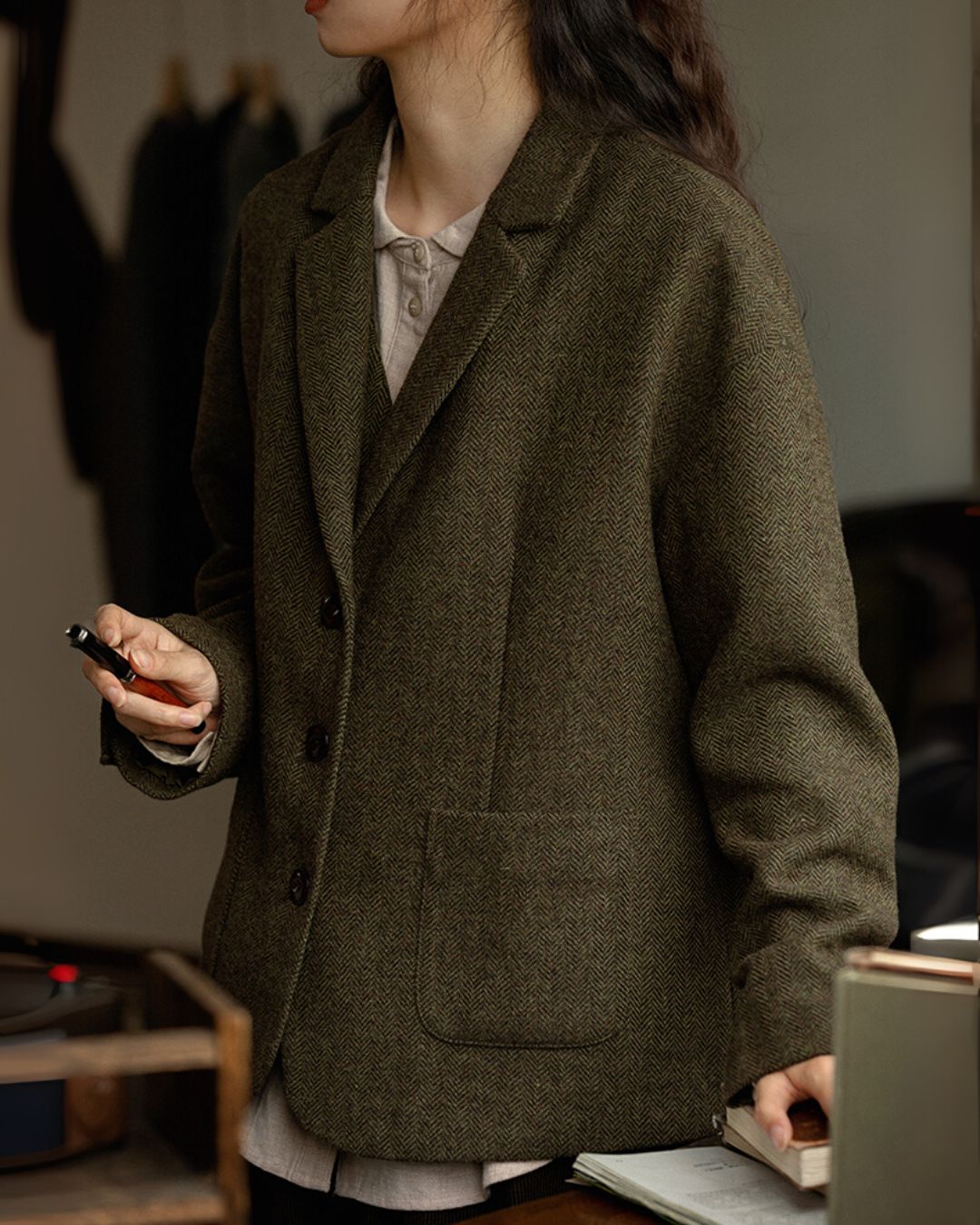 Retro Tweed Tailored Jacket　JK032