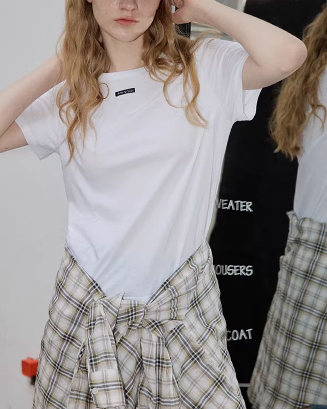 One-point Label Basic T-shirt　ST007