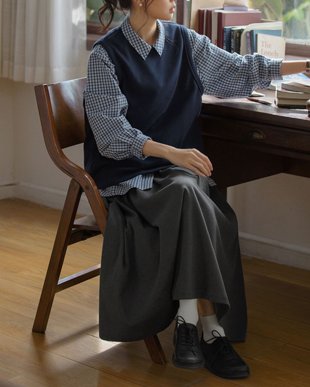 Crew Neck Cotton Knit Vest　VT024