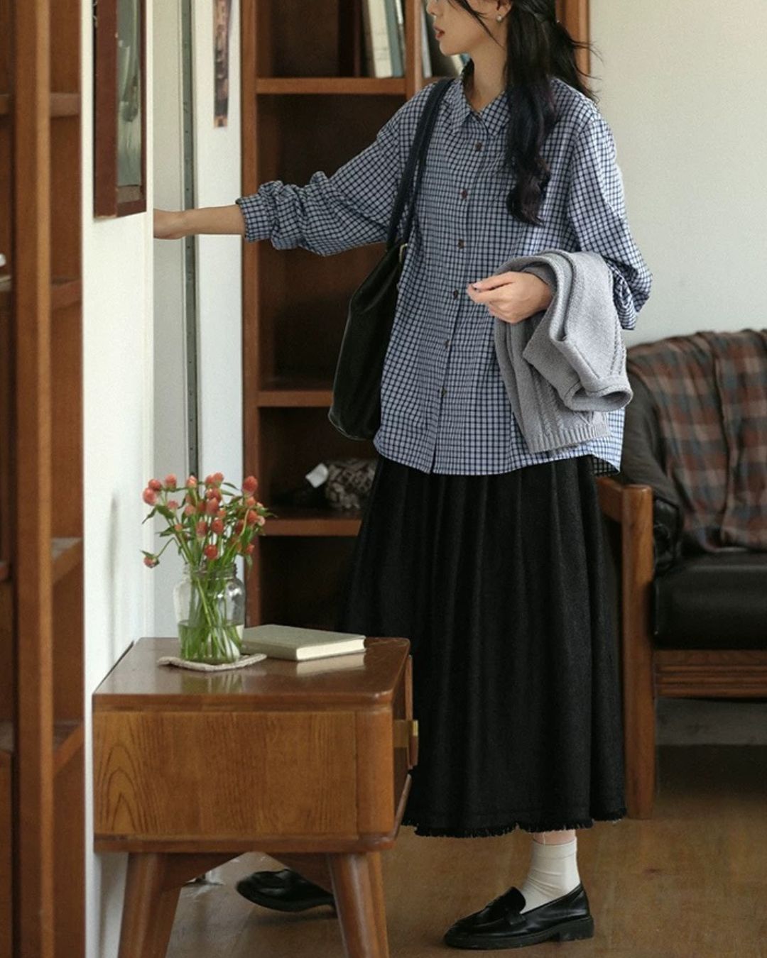 Classic Blue Check Shirt　LS058