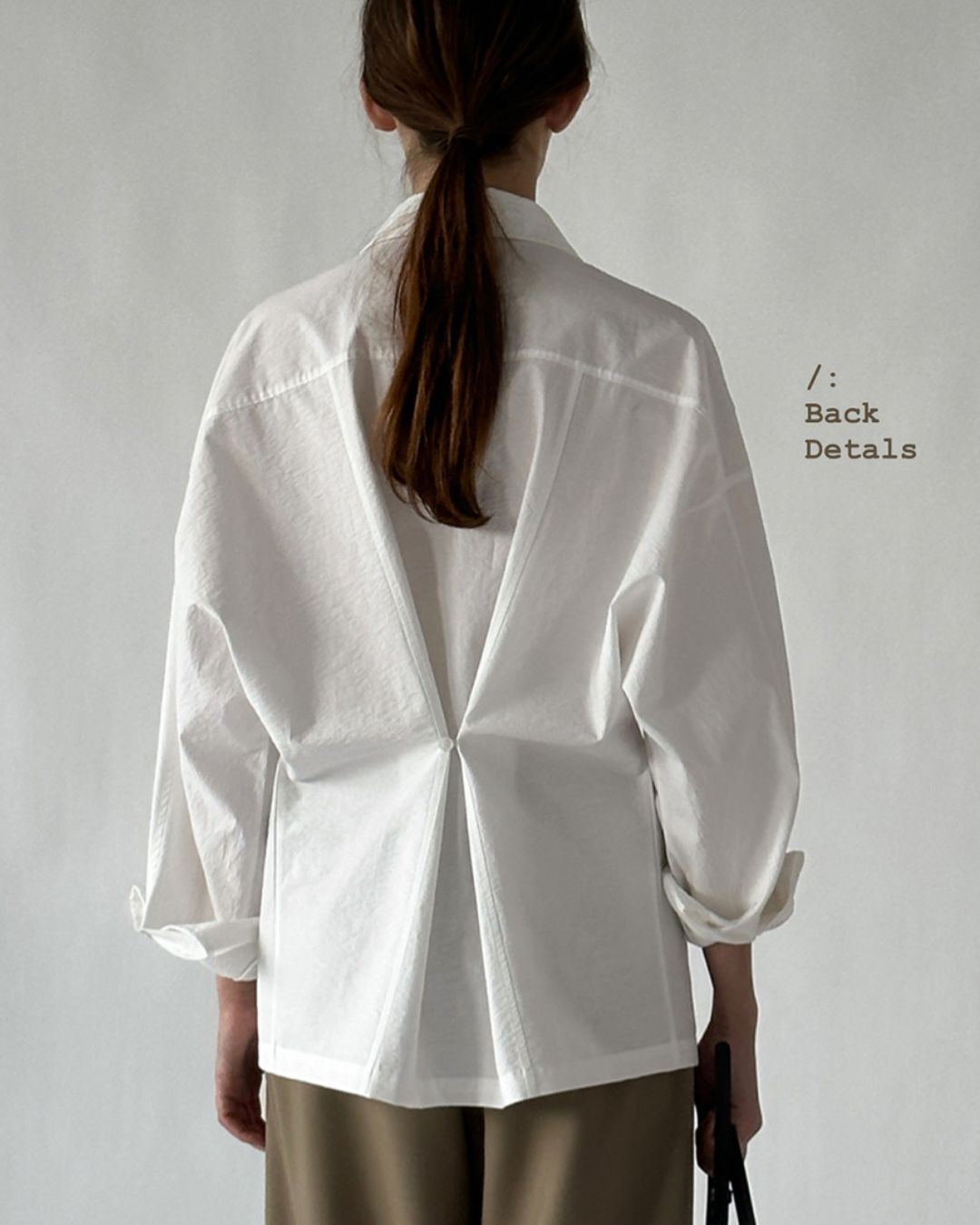 Back Button Basic Shirt　LS022