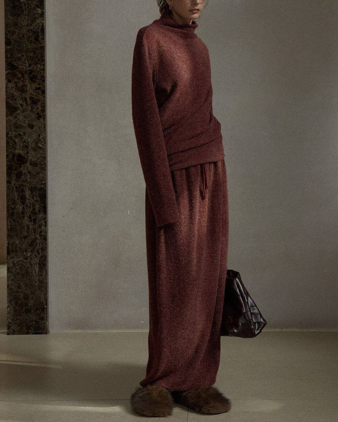 Cocoon Knit Long Skirt　SK017