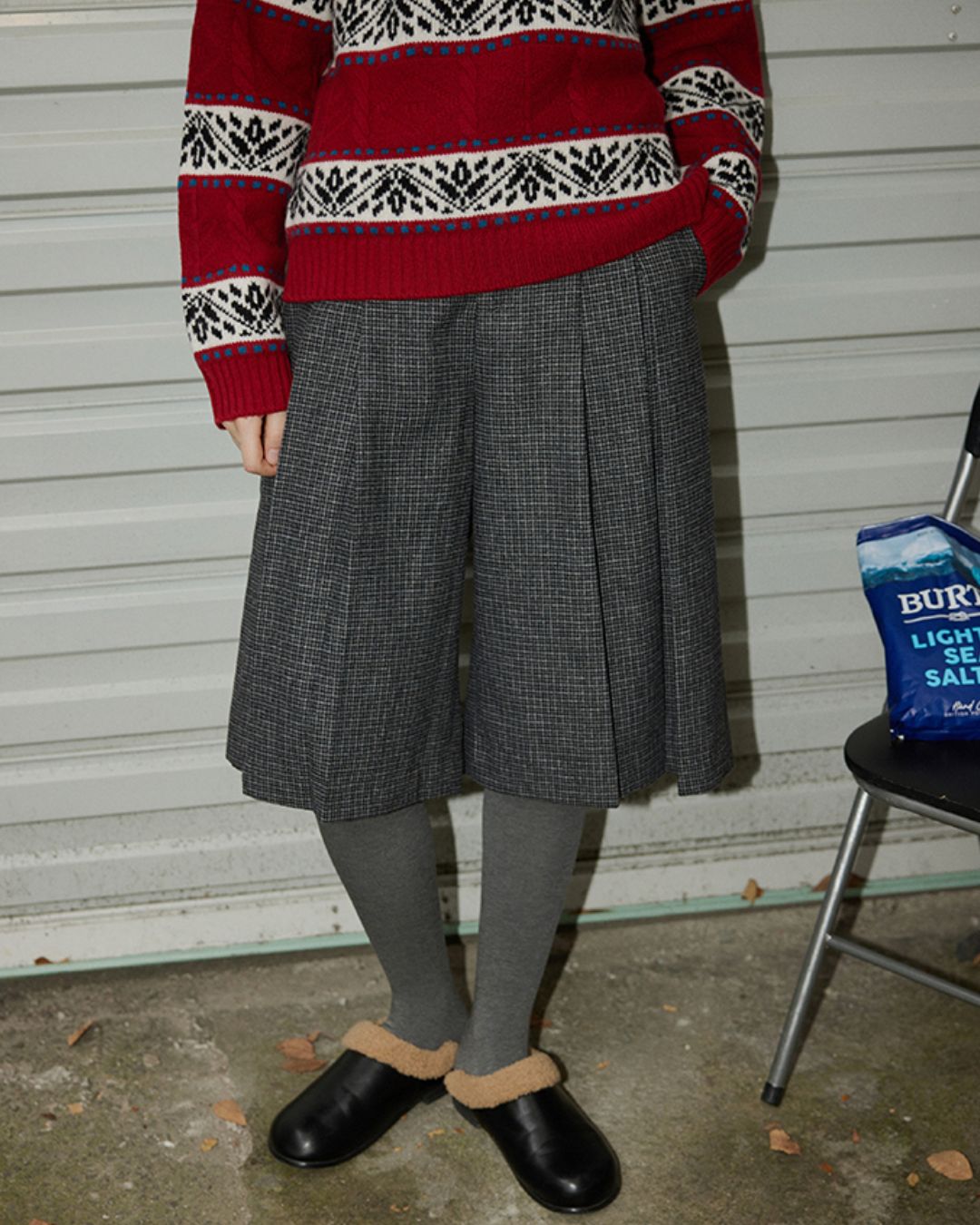 Check Pleated Culottes　PT016