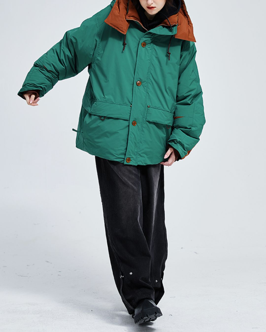 Casual Padded Contrast Color Jacket　JK071