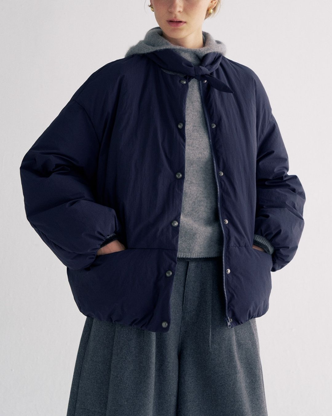 Detachable Scarf Puffer Down Jacket　JK080