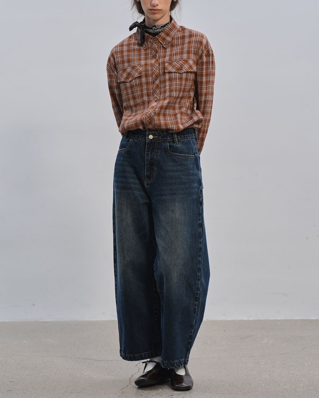 Retro Check Loose Shirt　LS024