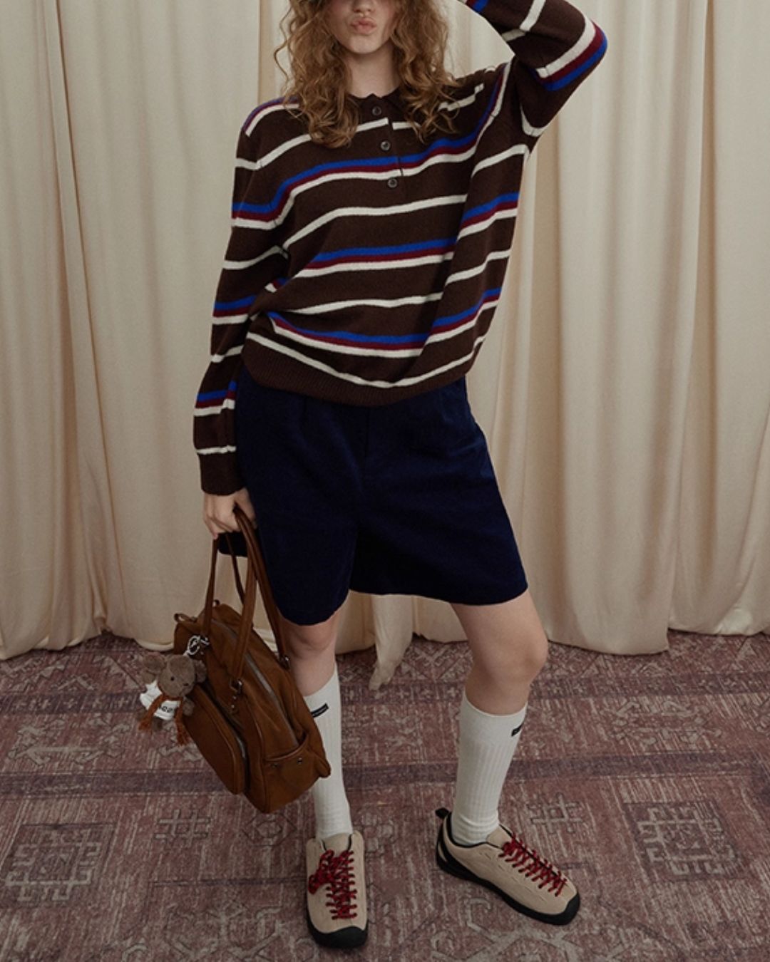 Contrast Border Polo Collar Knit　KN045