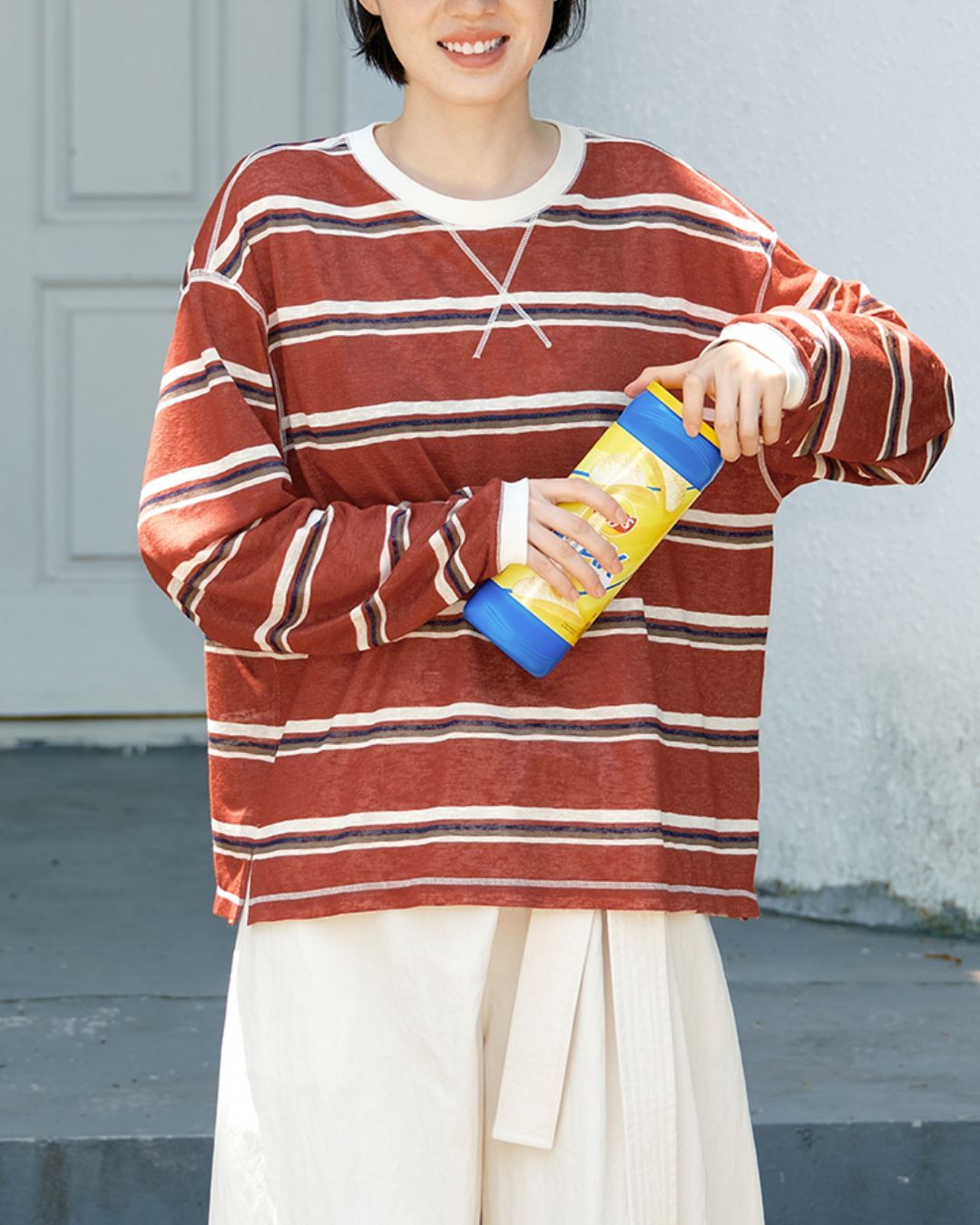 Border Relaxed T-shirt　LT006